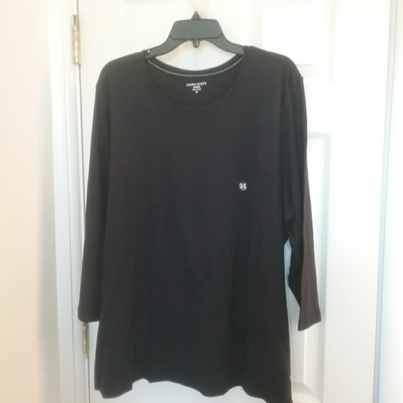 Laura Scott Tops - NWT 3X Black 3/4 Sleeve Tee Final Price Last 1